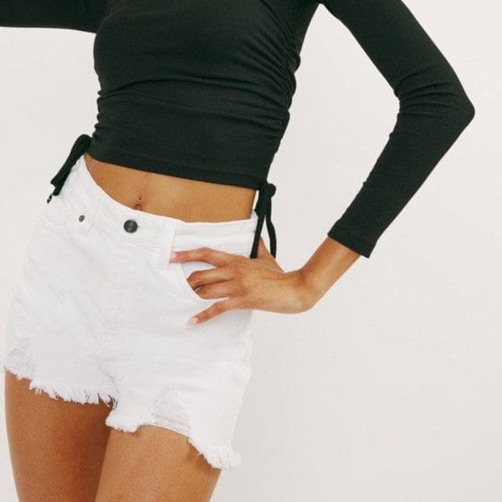 White Denim Shorts